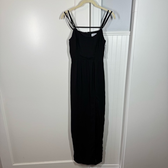Superdown Analisa Maxi Dress Black XS Slip Off Shoulder High Slit Gown Sexy Girl - Picture 2 of 9